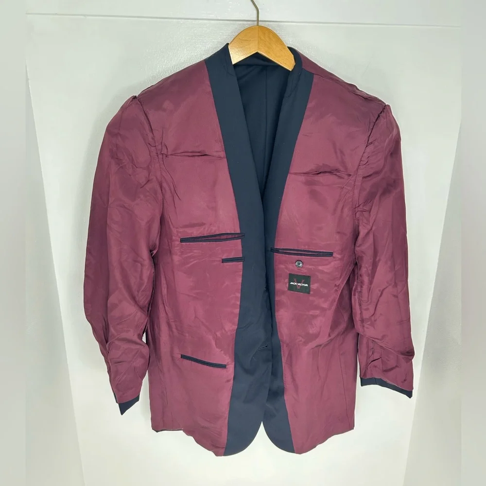 Jack Victor Blazer 46 Long 100% Wool Sport Coat Valentino CT Two‎ Button *READ